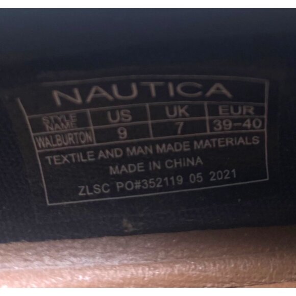 Nautica Navy Blue Faux Leather Driving Moccasins Walburton Style Size 9 - Picture 7 of 8